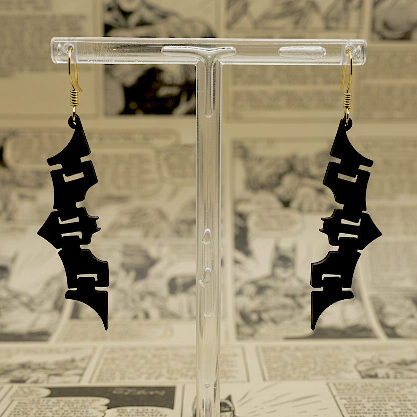 Batarang Earrings, 3D‑Printed Music Festival Jewelry