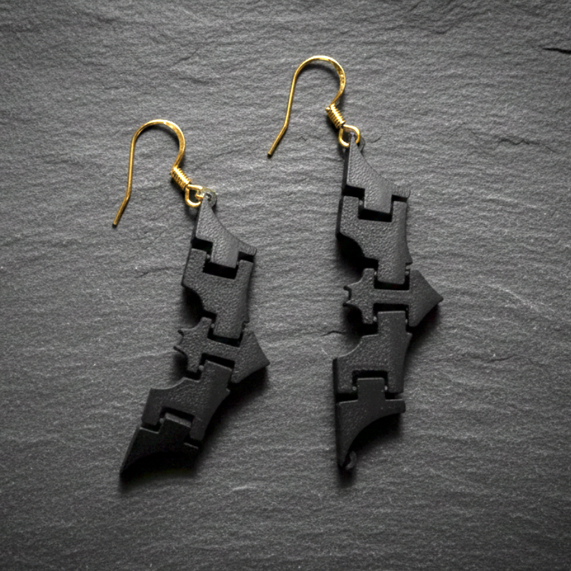 Batarang Earrings, 3D‑Printed Music Festival Jewelry