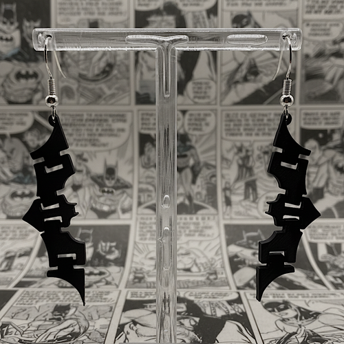 Batarang Earrings, 3D‑Printed Music Festival Jewelry