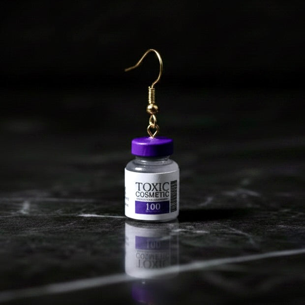 Cosmetic Bottle Earrings, 3D-Printed Rave Festival Accessories