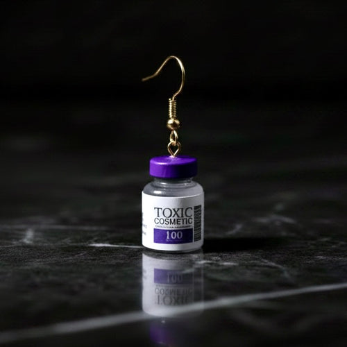 Cosmetic Bottle Earrings, 3D-Printed Rave Festival Accessories