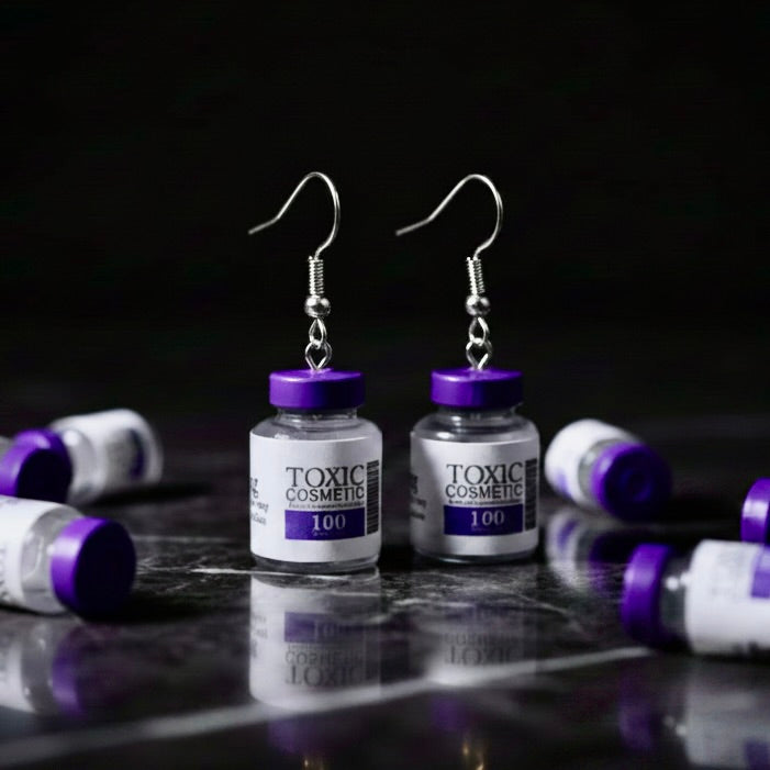 Cosmetic Bottle Earrings, 3D-Printed Rave Festival Accessories