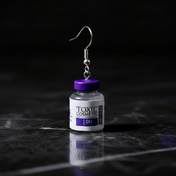 Cosmetic Bottle Earrings, 3D-Printed Rave Festival Accessories