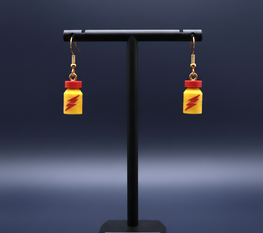 Rush Earrings, 3D‑Printed Rave & Pride Jewelry