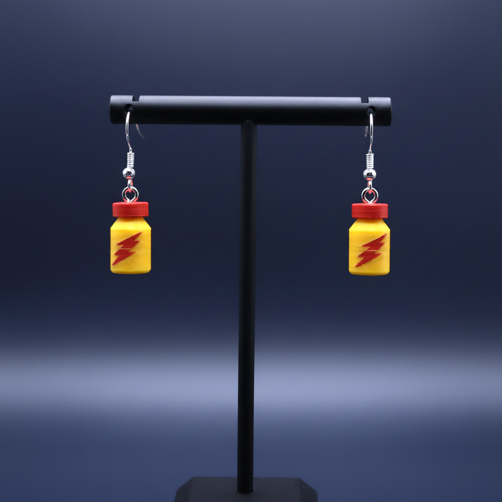 Rush Earrings, 3D‑Printed Rave & Pride Jewelry