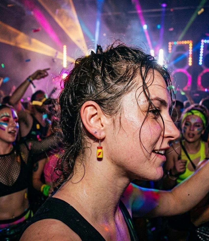 Rush Earrings, 3D‑Printed Rave & Pride Jewelry