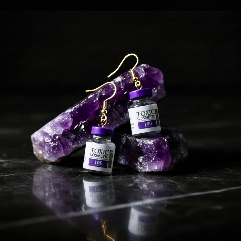 Cosmetic Bottle Earrings, 3D-Printed Rave Festival Accessories